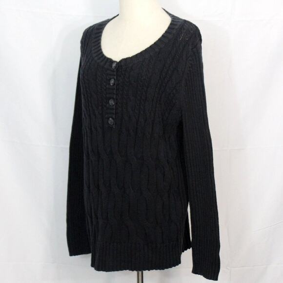 Sonoma Cable Knit Sweater Size 1X Button Up - Picture 3 of 8